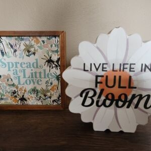 Bundle Of 2 Floral Home Decor Signs